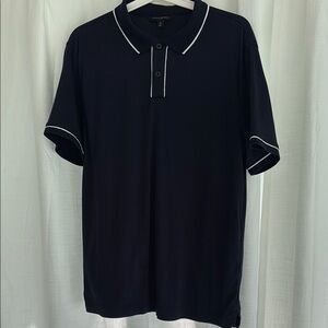 Banana Republic Blue and White Polo Shirt Classic Design